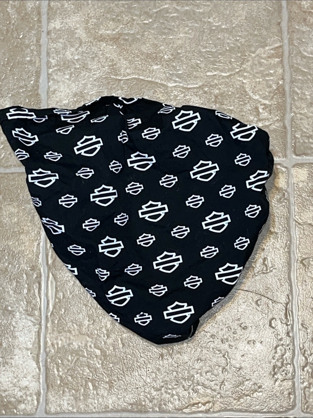Harley-Davidson Black Bandana with White Logo Print -